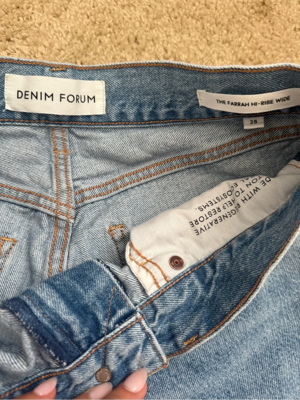 Denim Forum Farrah High-Rise Wide Leg Jeans - Picture 9 of 12
